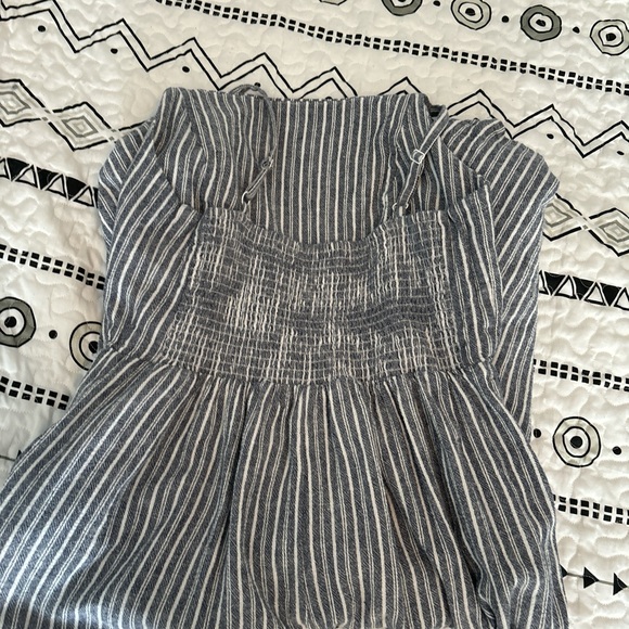 Old Navy Medium Blue and White striped romper - Picture 5 of 5